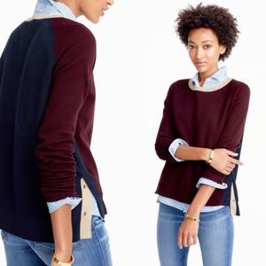 J.CREW color block fine knit pullover sweater EUC